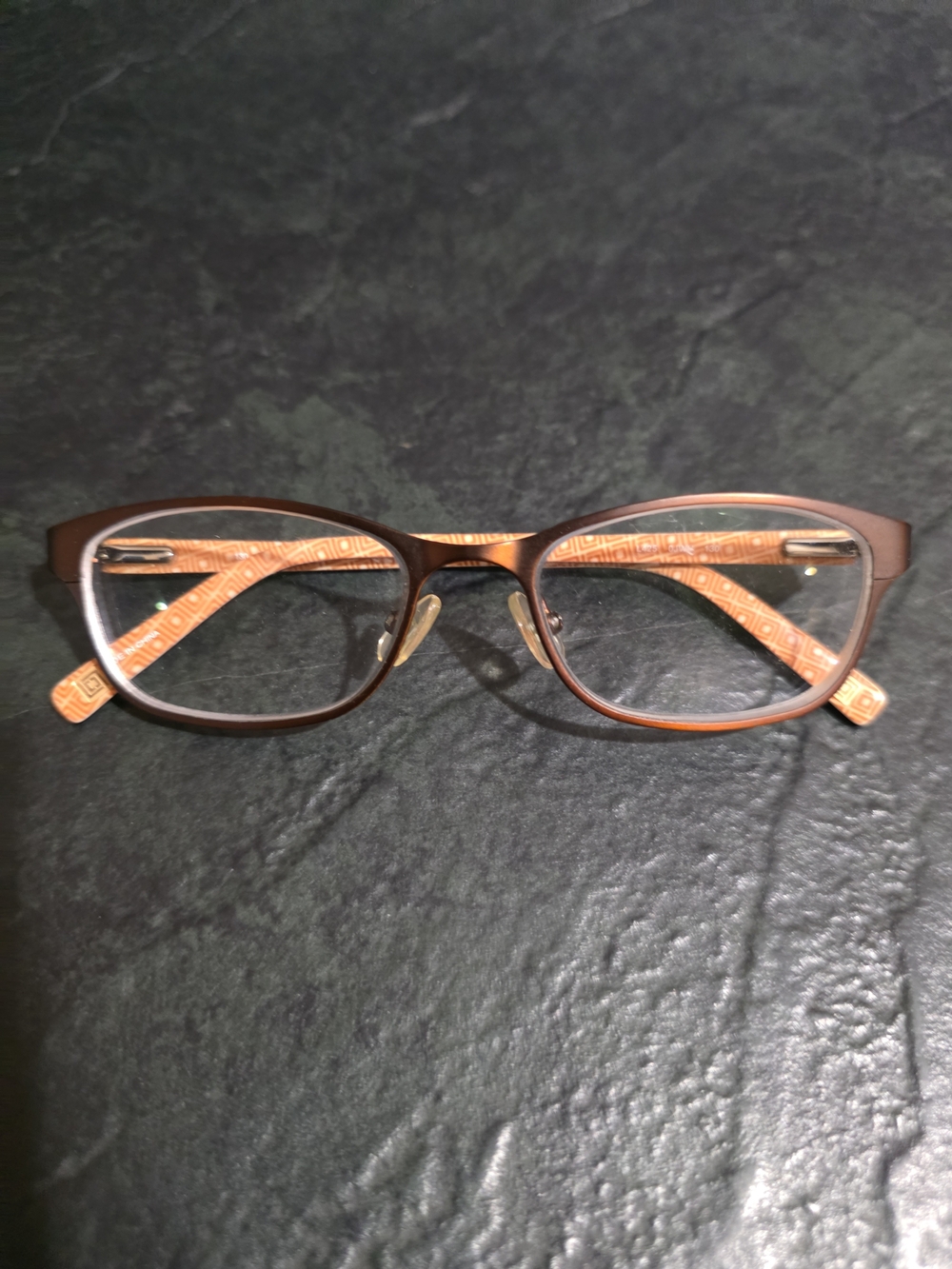Liz Claiborne L425 0JWU Brown Eyeglasses Frames 48-16-130 Geometric Pattern Mens